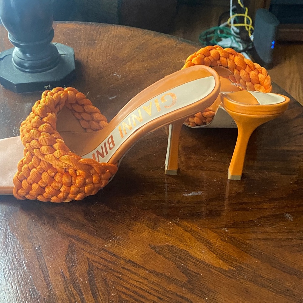 Gianni Bini Bold Orange Heels - Picture 3 of 5